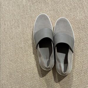 Vince Gray Slip-On Leather & Suede Mules